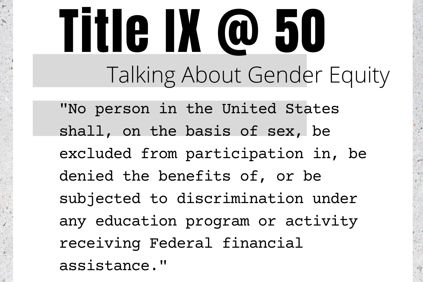 Title IX @ 50